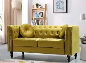 Yellow Old Two Sofa Set