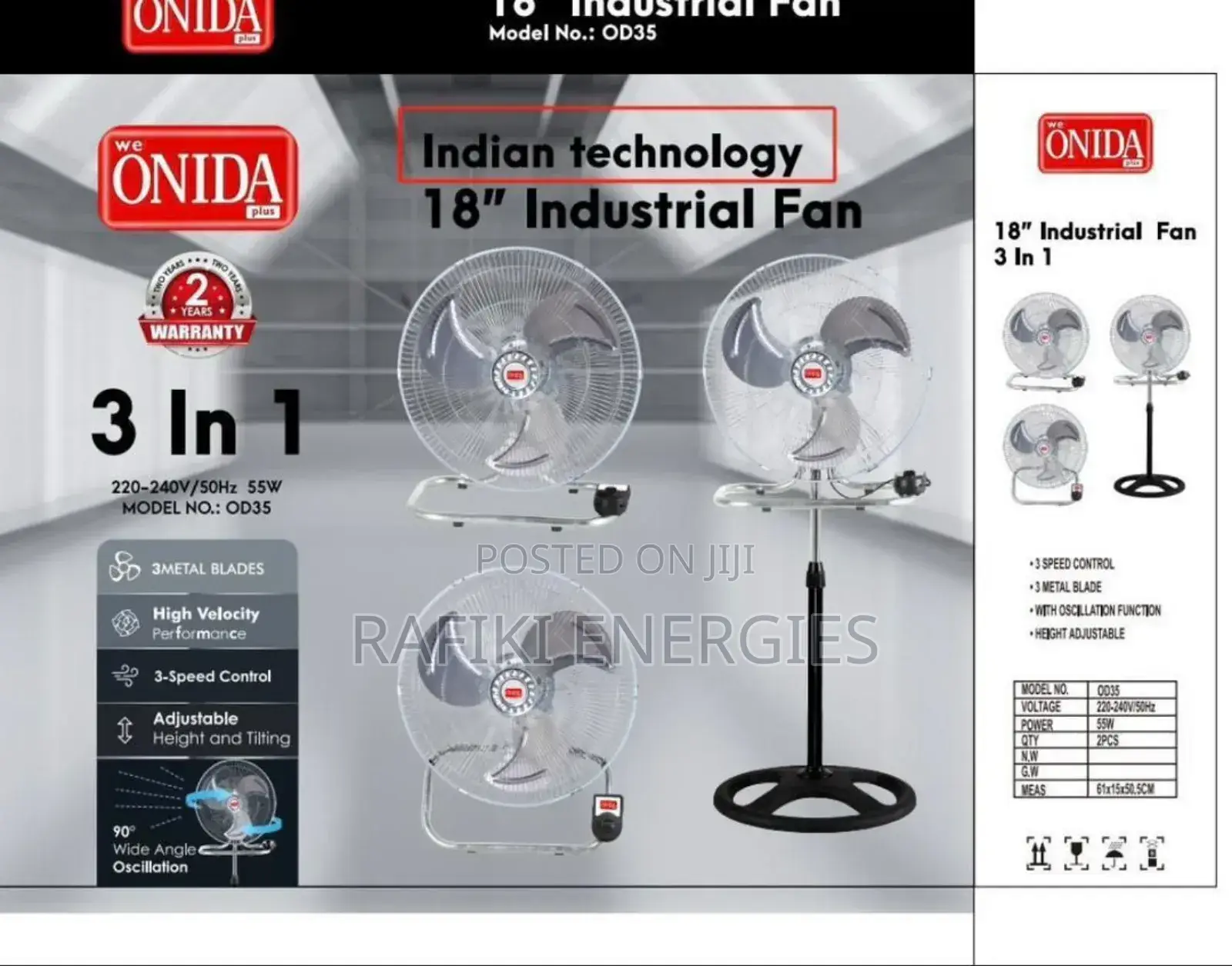 ONIDA Industrial Stand Fan