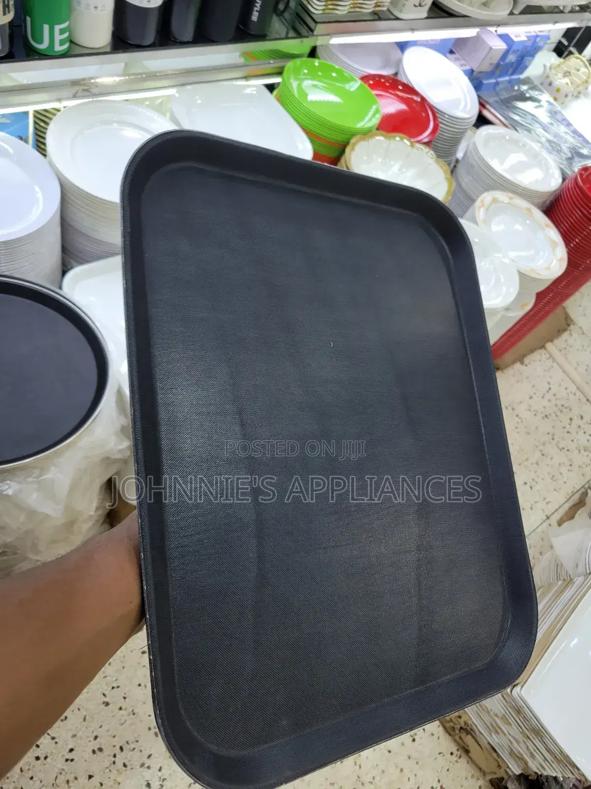 Anti Non Slip Serving Trays Black Both Round And Square