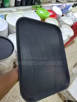 Anti Non Slip Serving Trays Black Both Round And Square