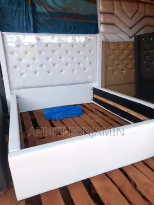 Photo - Sophisticated White Leather Dressed Bed 5*6