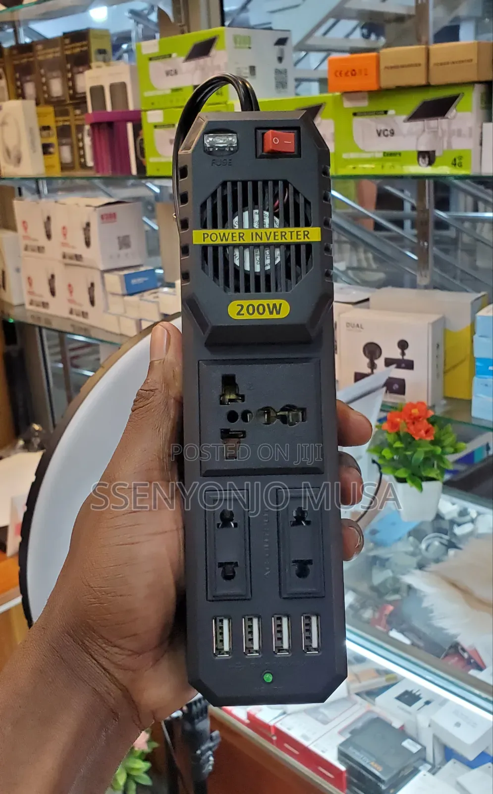 200W Car Inverter DC 12V to AC 220V With 4 USB Chargers -