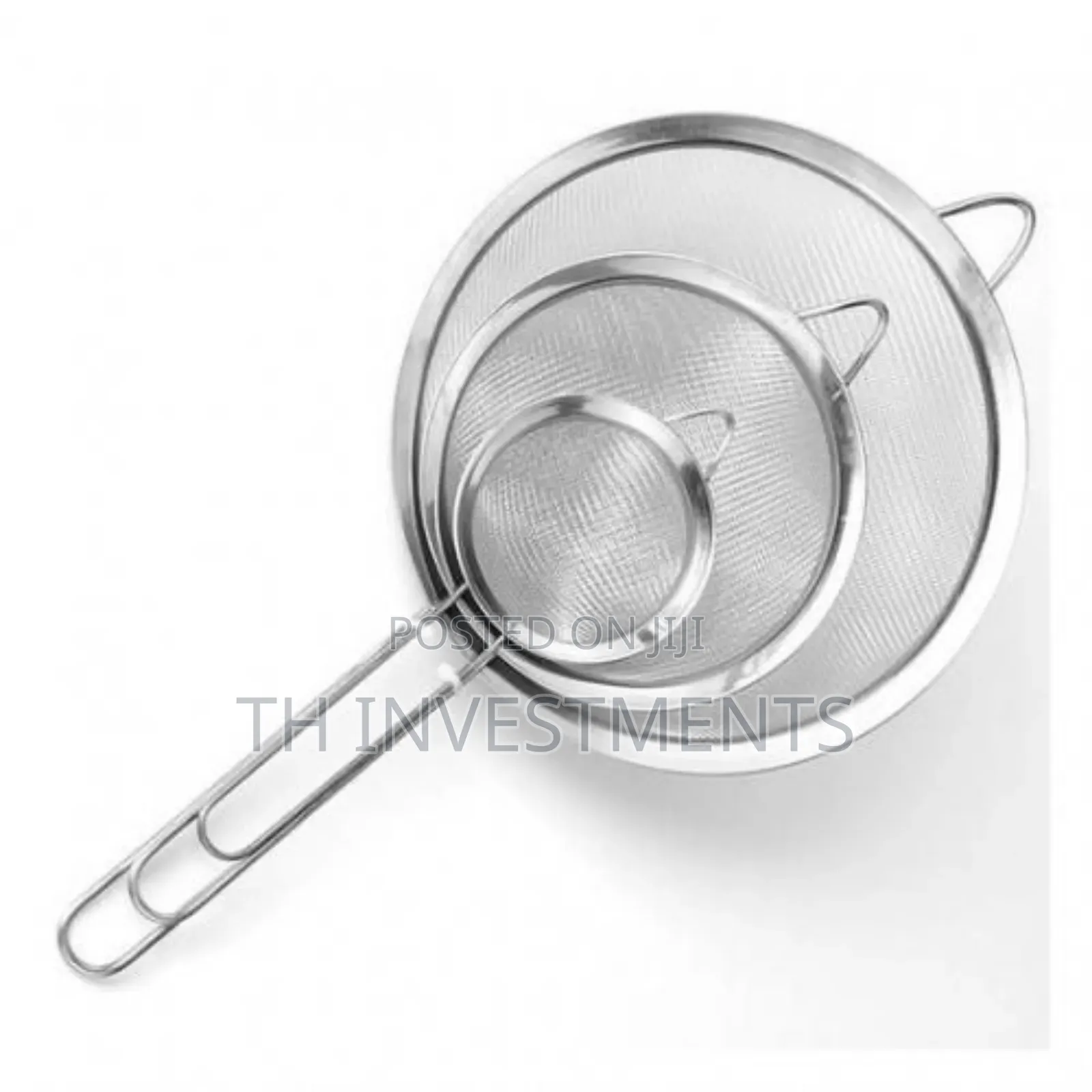 Set of 3 Sievers Stainless Steel Small - Silver
