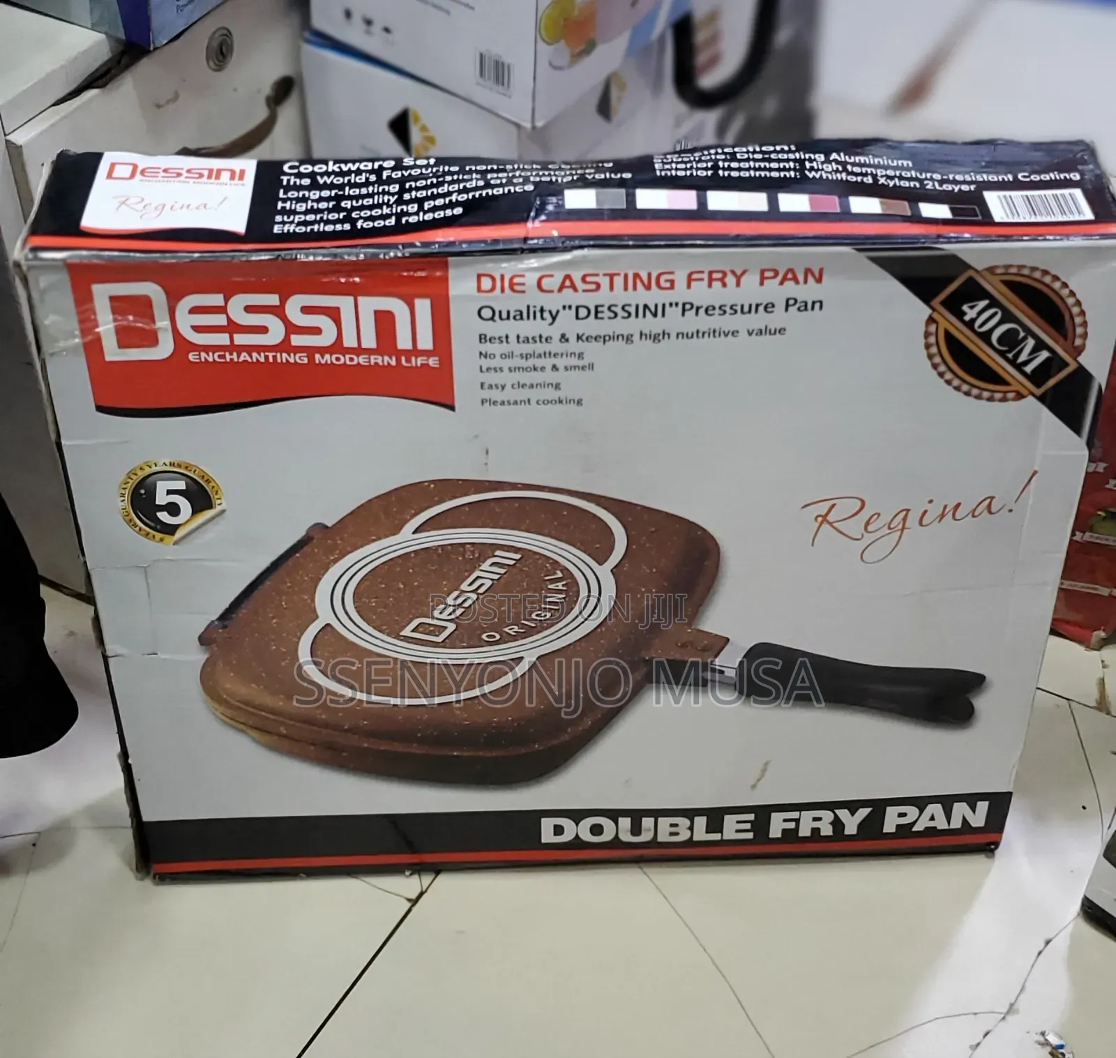 Dessini Double Grill Frying Pan -Side Pressure,Anti-Scratch
