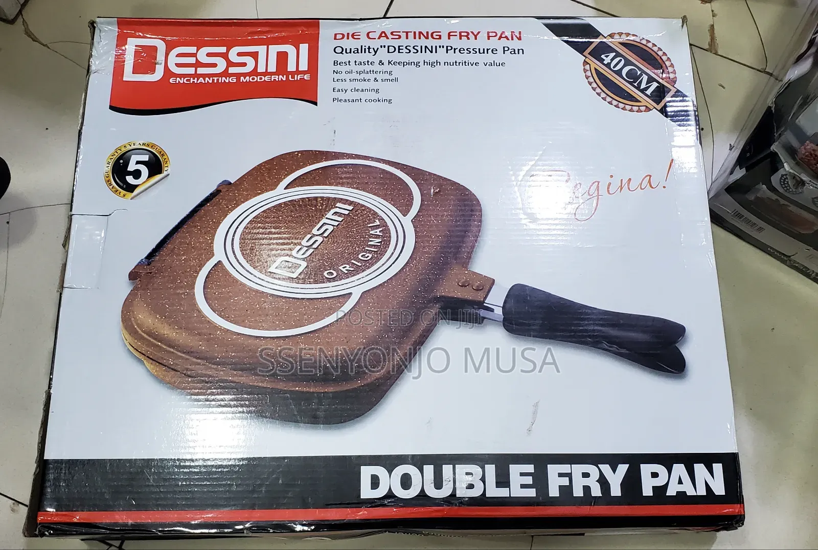 Dessini Double Grill Frying Pan -Side Pressure,Anti-Scratch