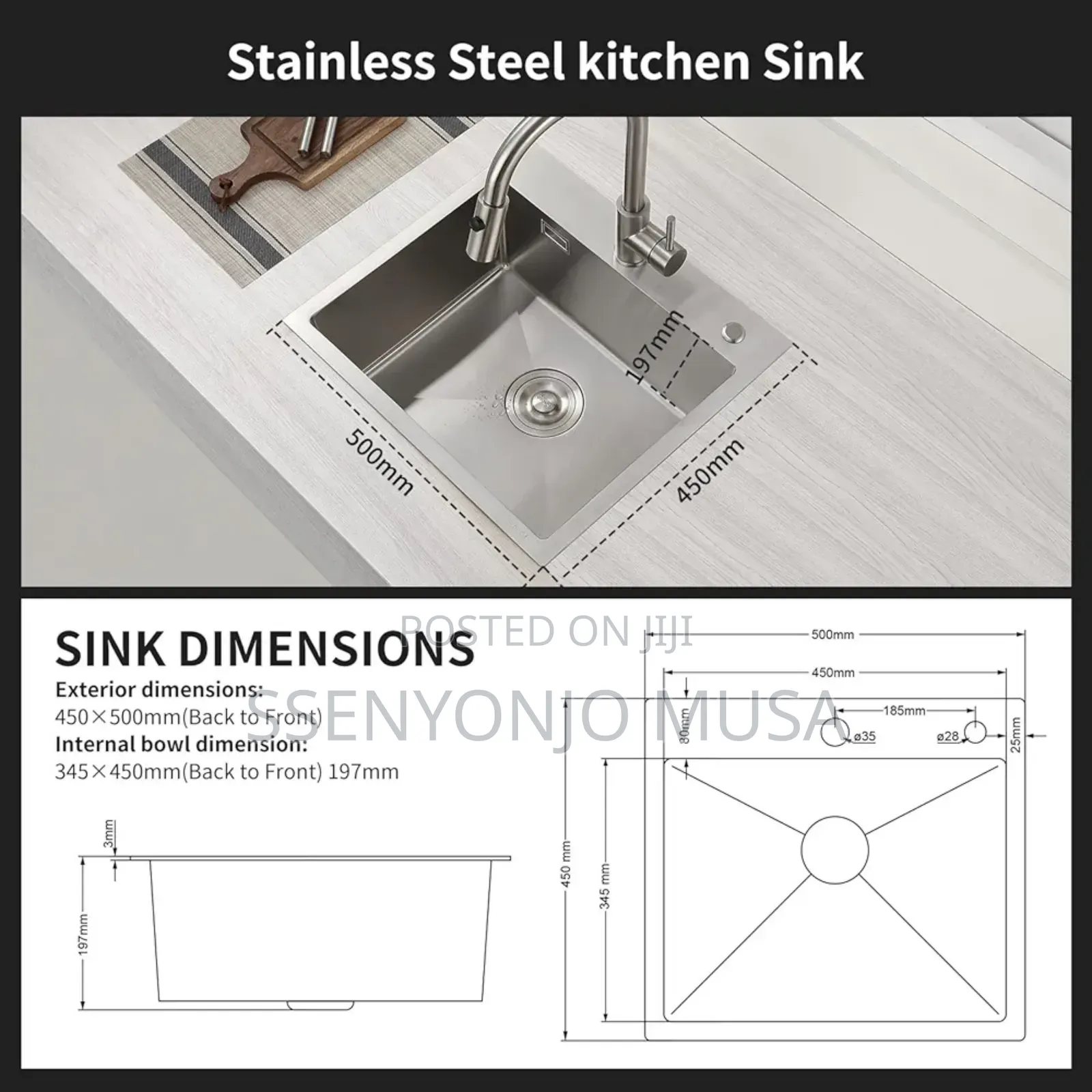 Homelody 50x45cm Stainless Steel Undermount Kitchen Sink-