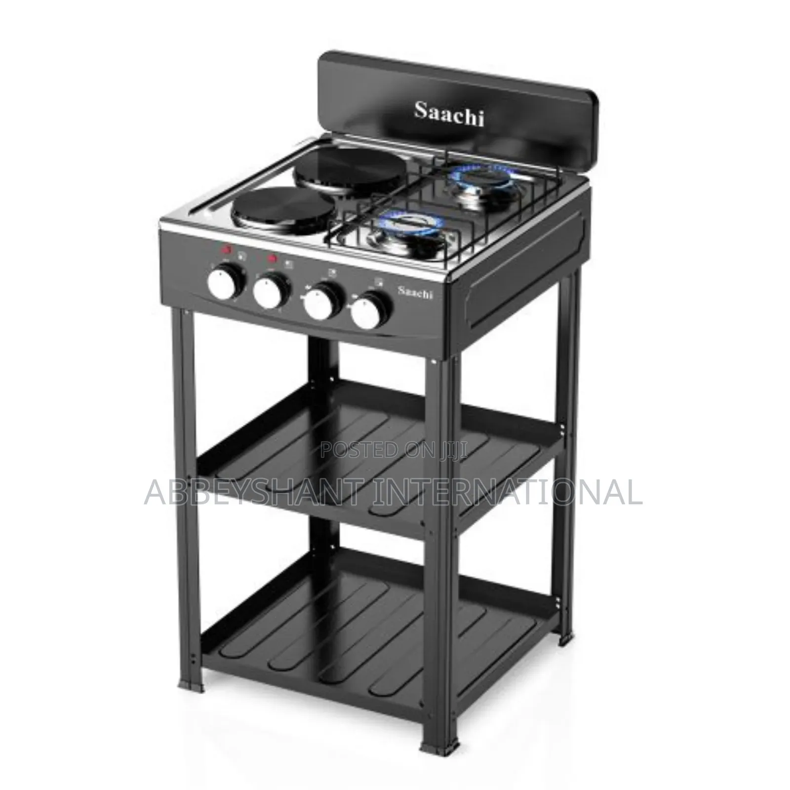 Saachi Gas Burner 2 Gas Tops, 2 Hot Plates Shelves