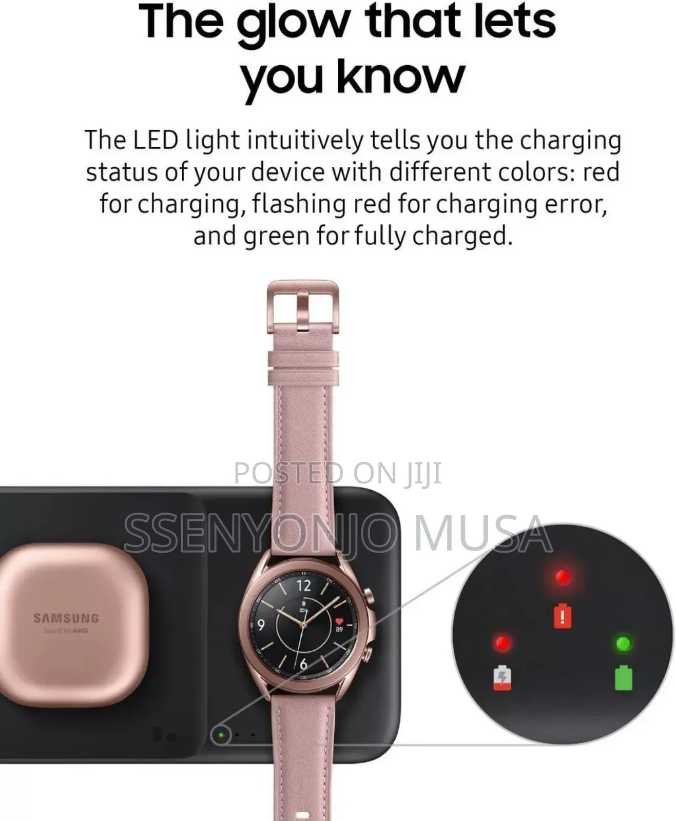 Samsung Trio 3-in-1 Wireless Charger Ep-P3600 - Black