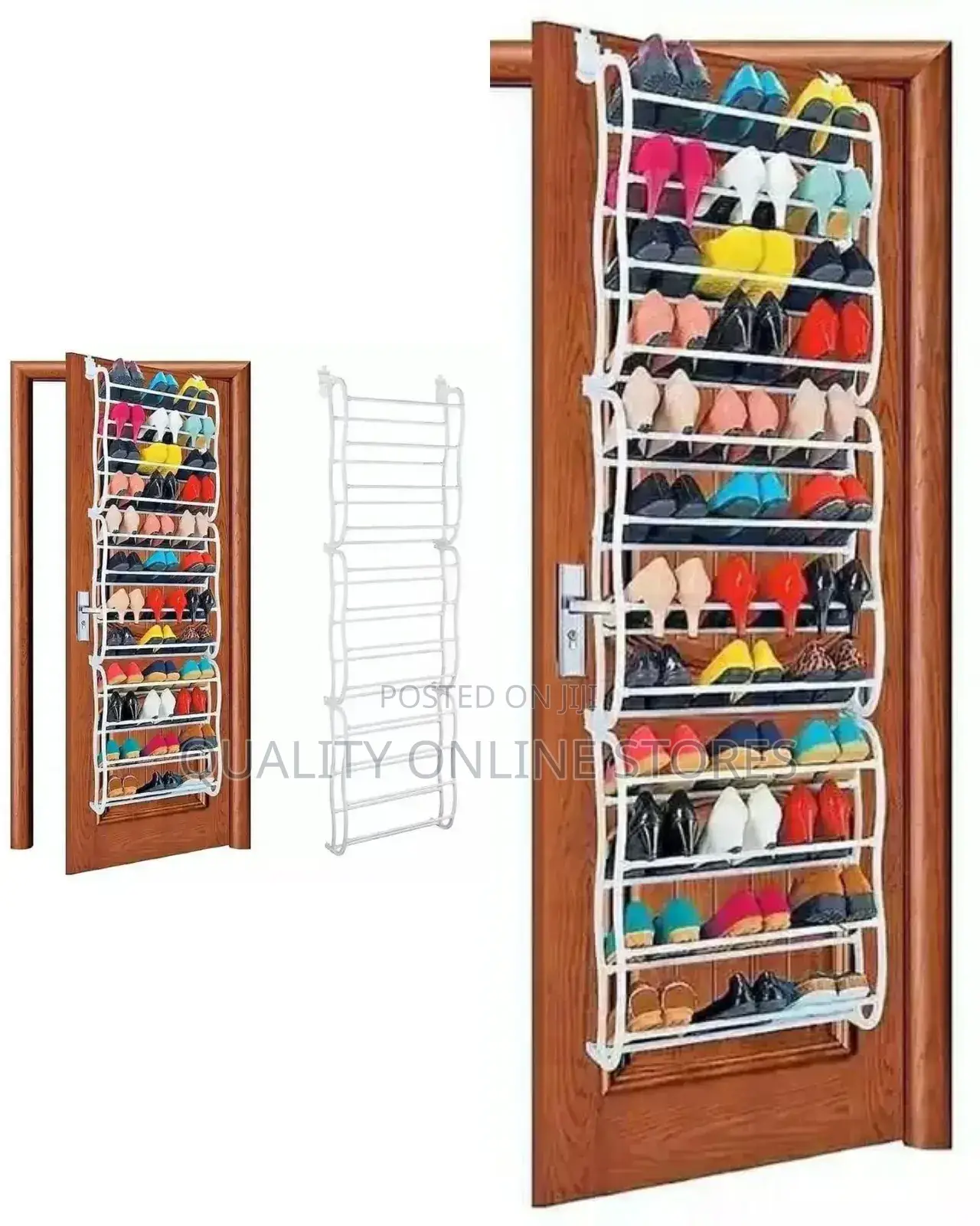 Metallic Over the Door Shoe Rack