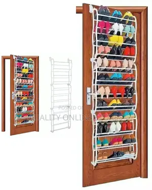 Metallic Over the Door Shoe Rack