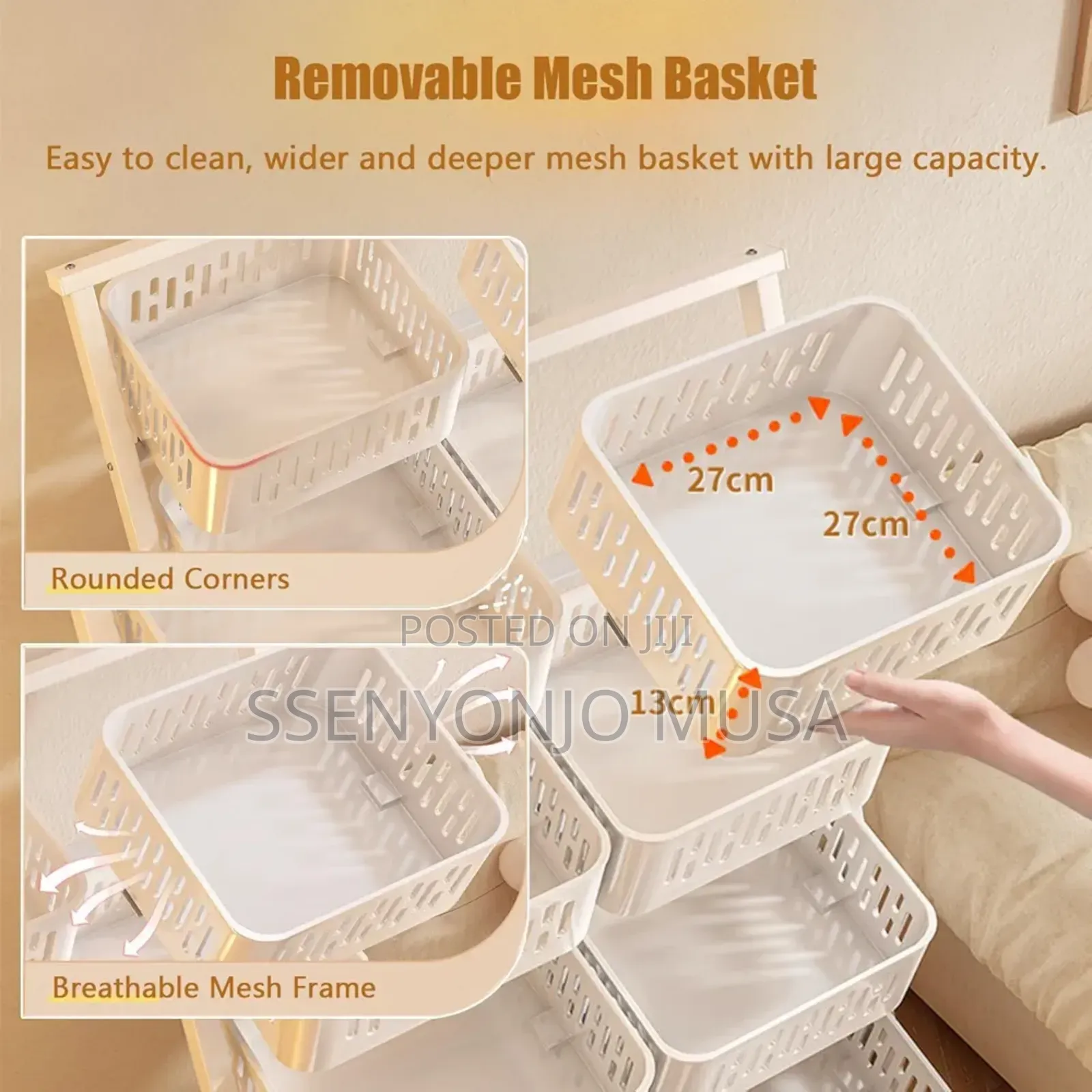 3-4 Tier Fruit Vegetable Storage Display Stand With Wheels