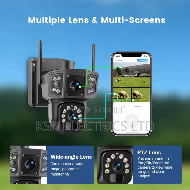 V380 Pro 4mp Wireless Rechargeable Dual Lens 4g Sim Car
