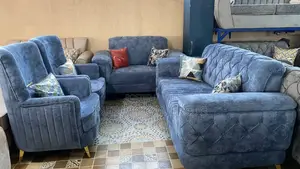Brand New Chesterfield Sofa in Sky Blue Readily Available.