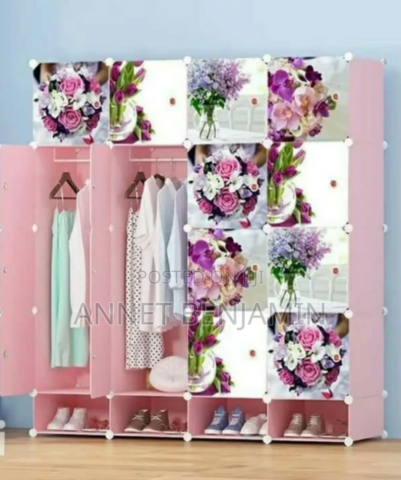 Durable Plastic Wardrobe/Closet 4column (Pink). in Central Division ...