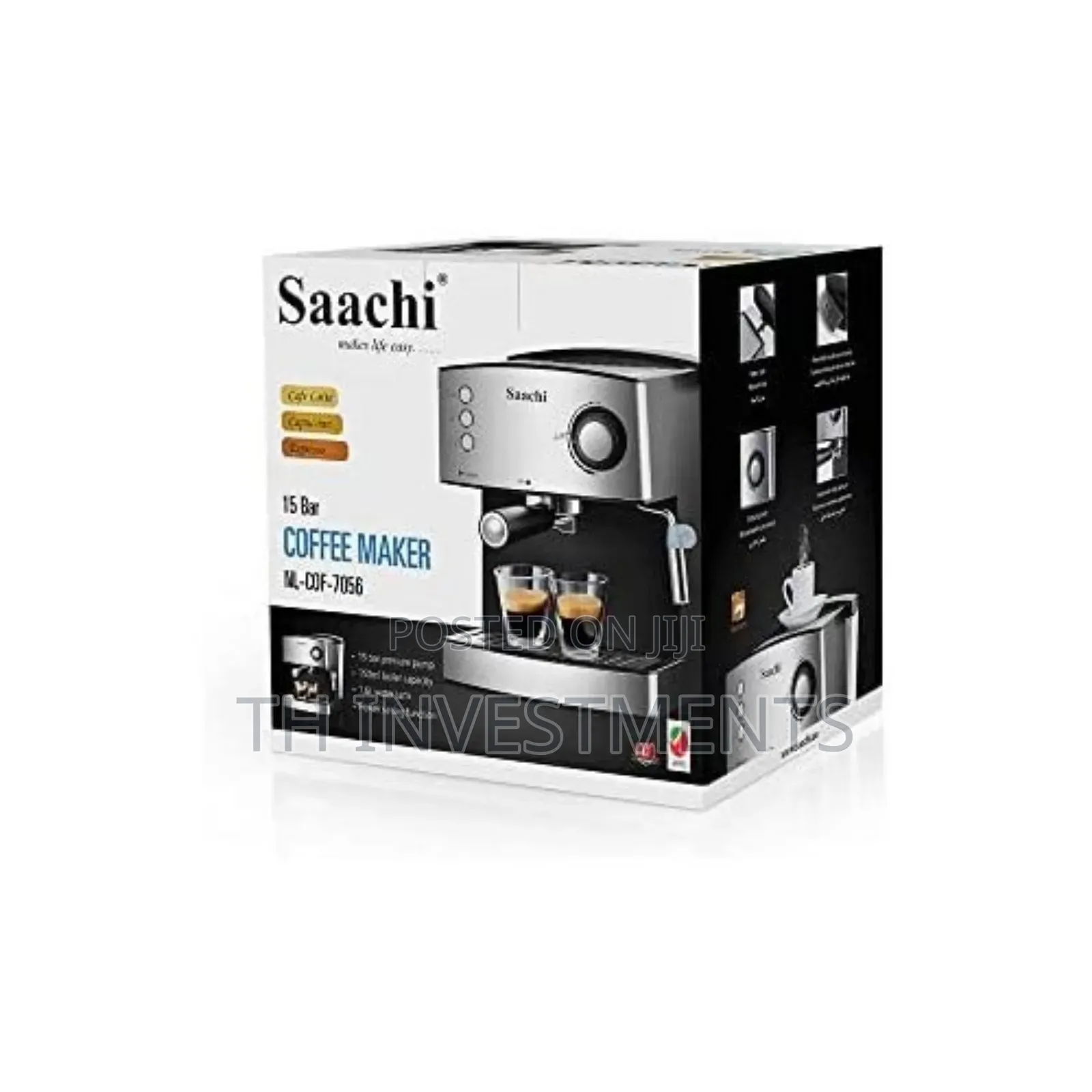 Saachi Electric Coffee Machine - Silver 