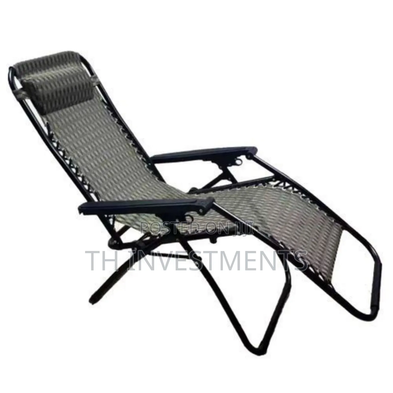 Genuine Foldable Outdoor Patio Chair - Black