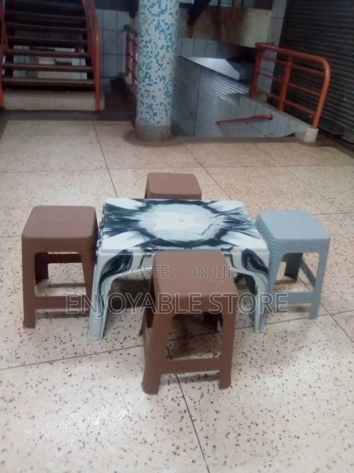 Plastic Stools and Table Set