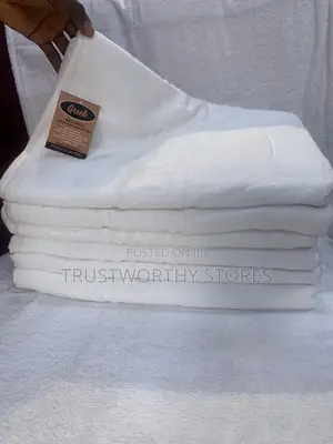 Greek Heavy Large 100%Cotton White Towel - (90x180)Cm