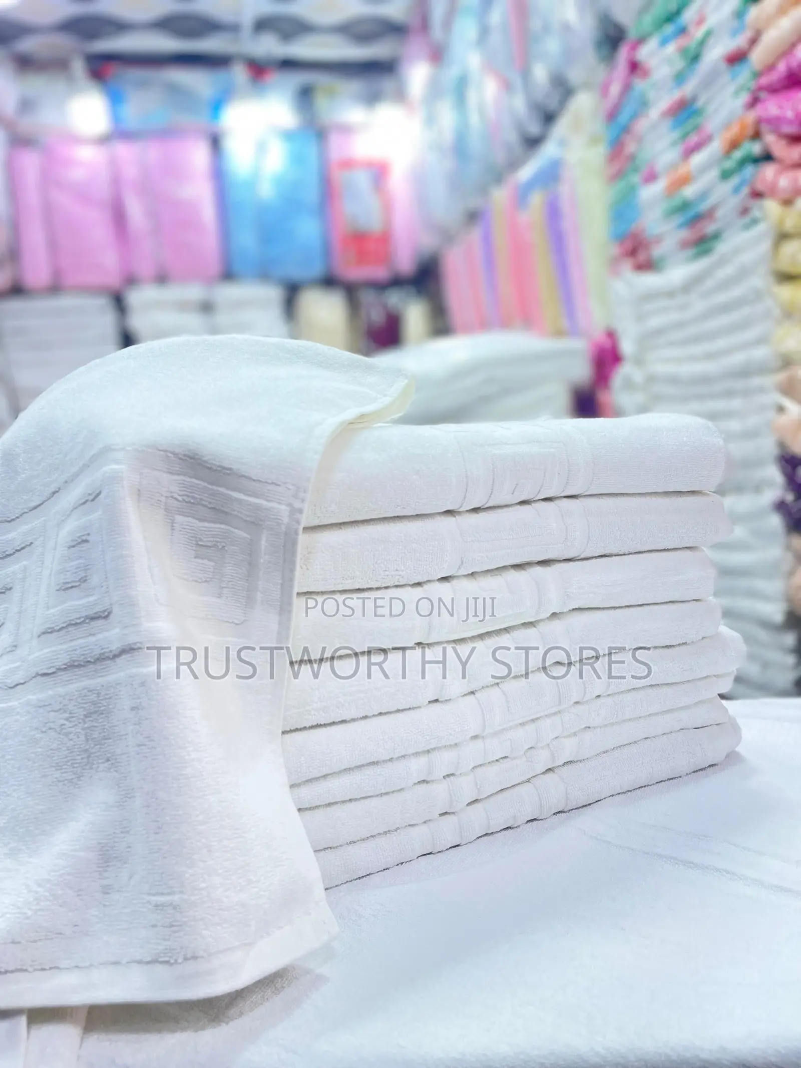 Greek Heavy Large 100%Cotton White Towel - (90x180)Cm
