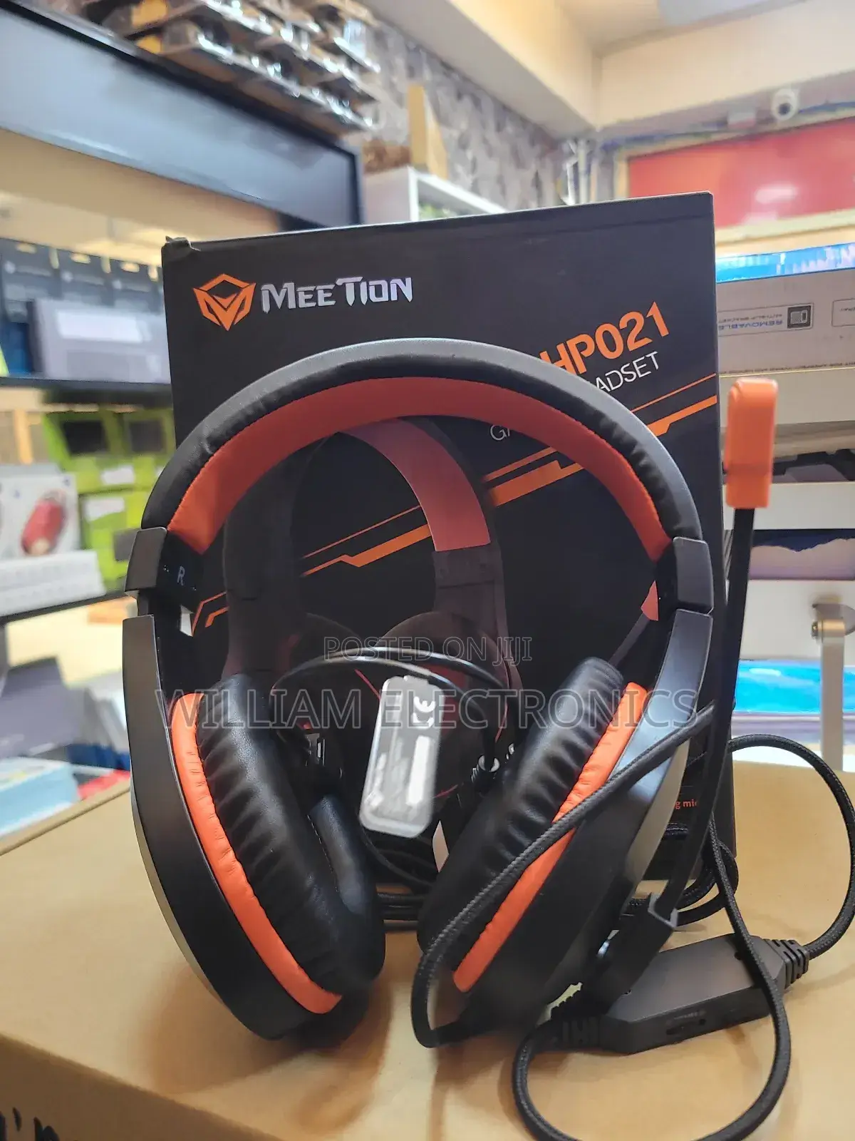 Stereo Gaming Headset With Mic Black Orange Lightweight