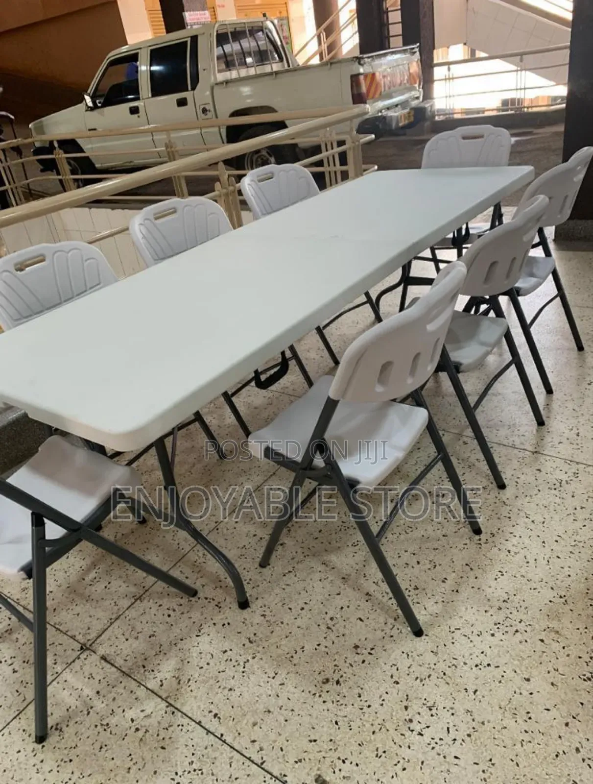 Plastic Folding Table and 8 Chairs for Dining/Hotel/Garden