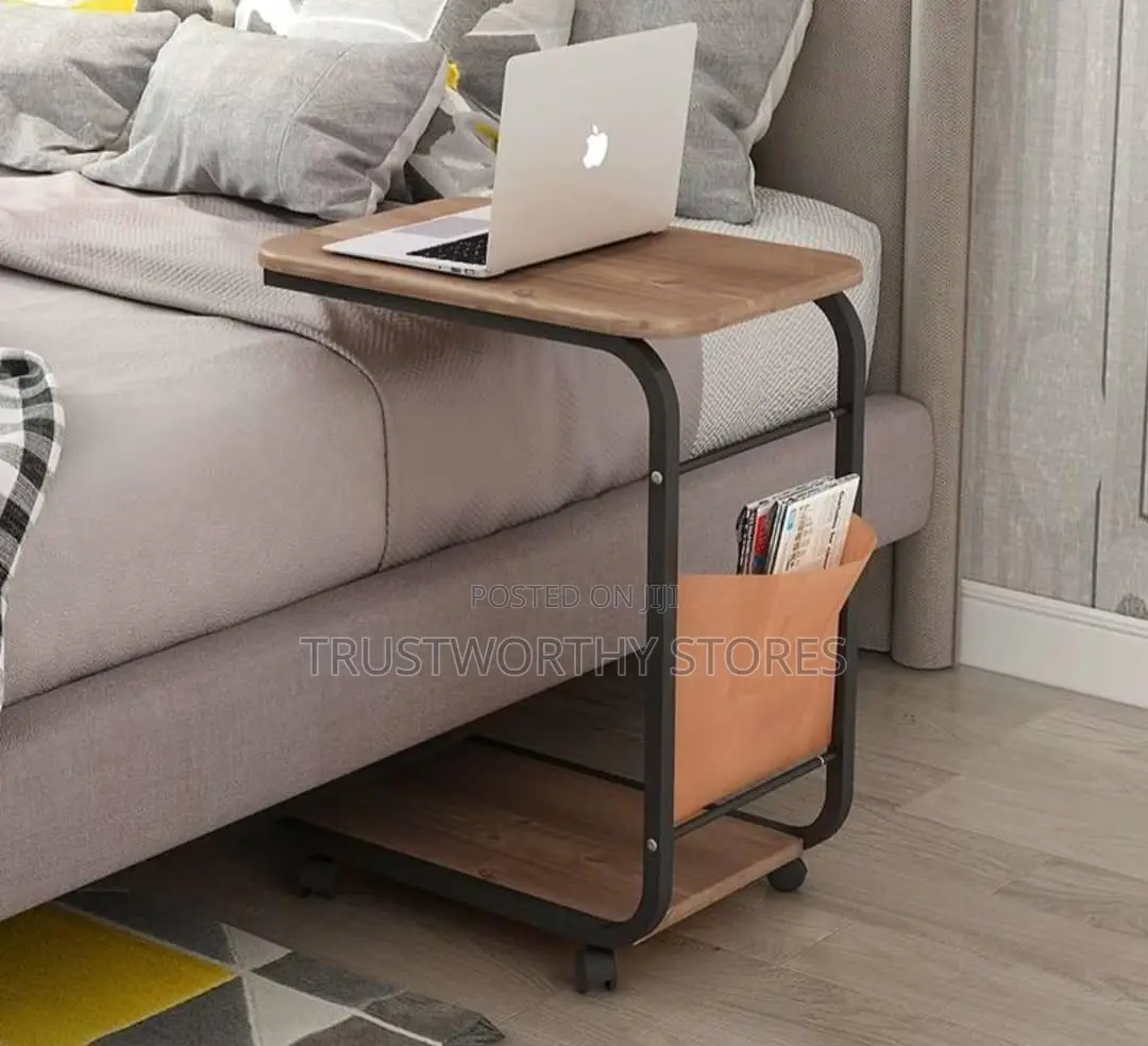 Bedside Coffee/Tea/Laptop/Reading Table With Wheels- Wooden