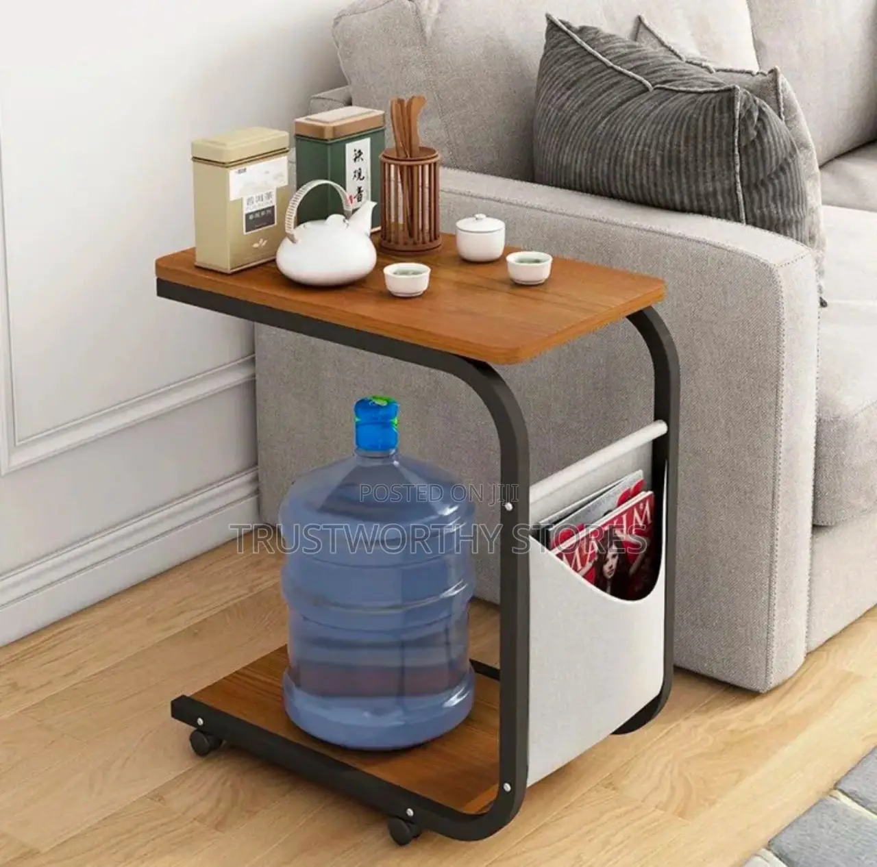 Bedside Coffee/Tea/Laptop/Reading Table With Wheels- Wooden