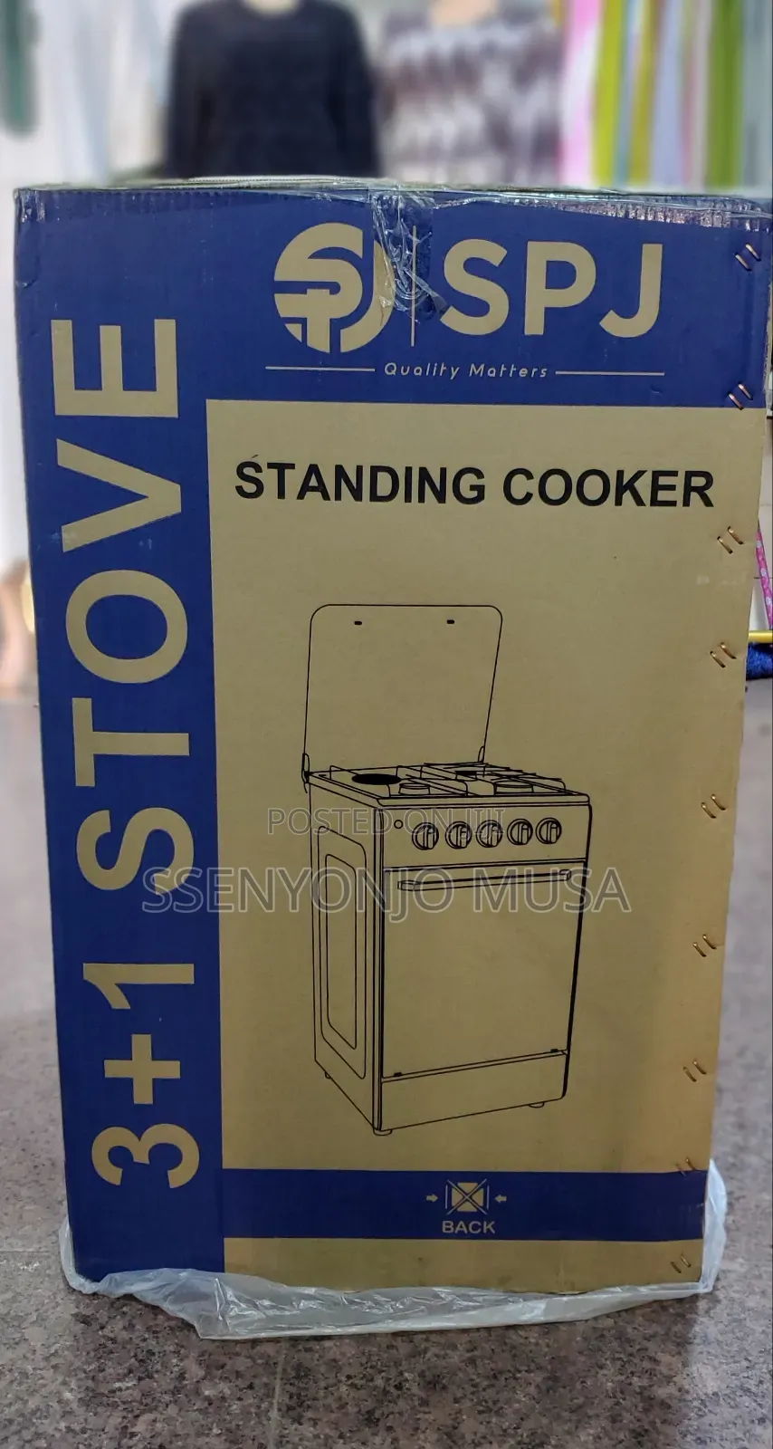 SPJ Cooker 50×50 - 3+1 Stove With Oven - 3 Gas Burners, 1000w Hotplate
