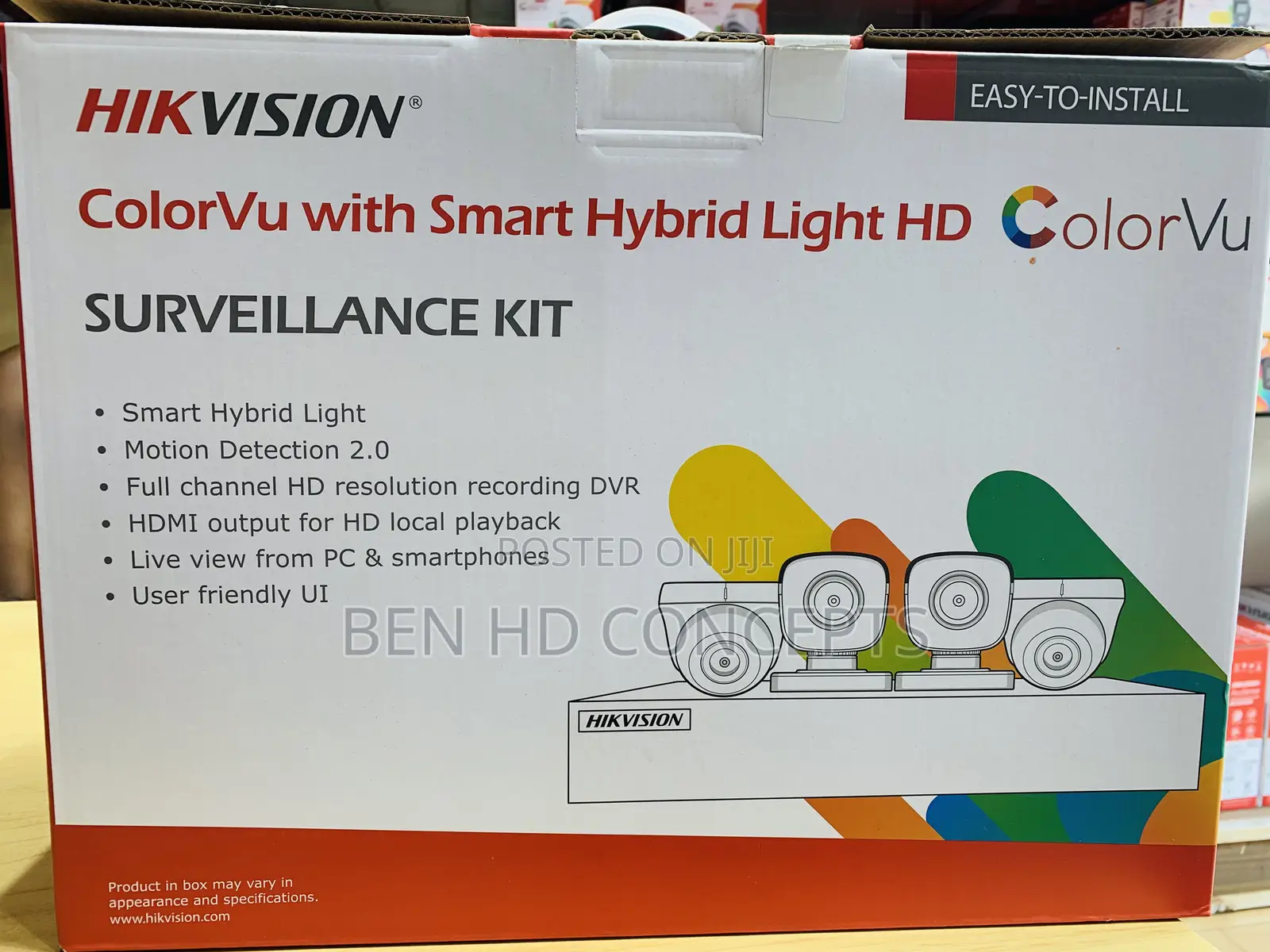CCTV Camera 4 Channel Kit Colorvu 20m