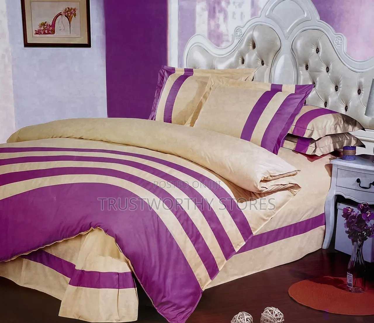 4pc Duvet Cover Set - 2 Pillowcases, 1 Bedsheet and 1 Duvet