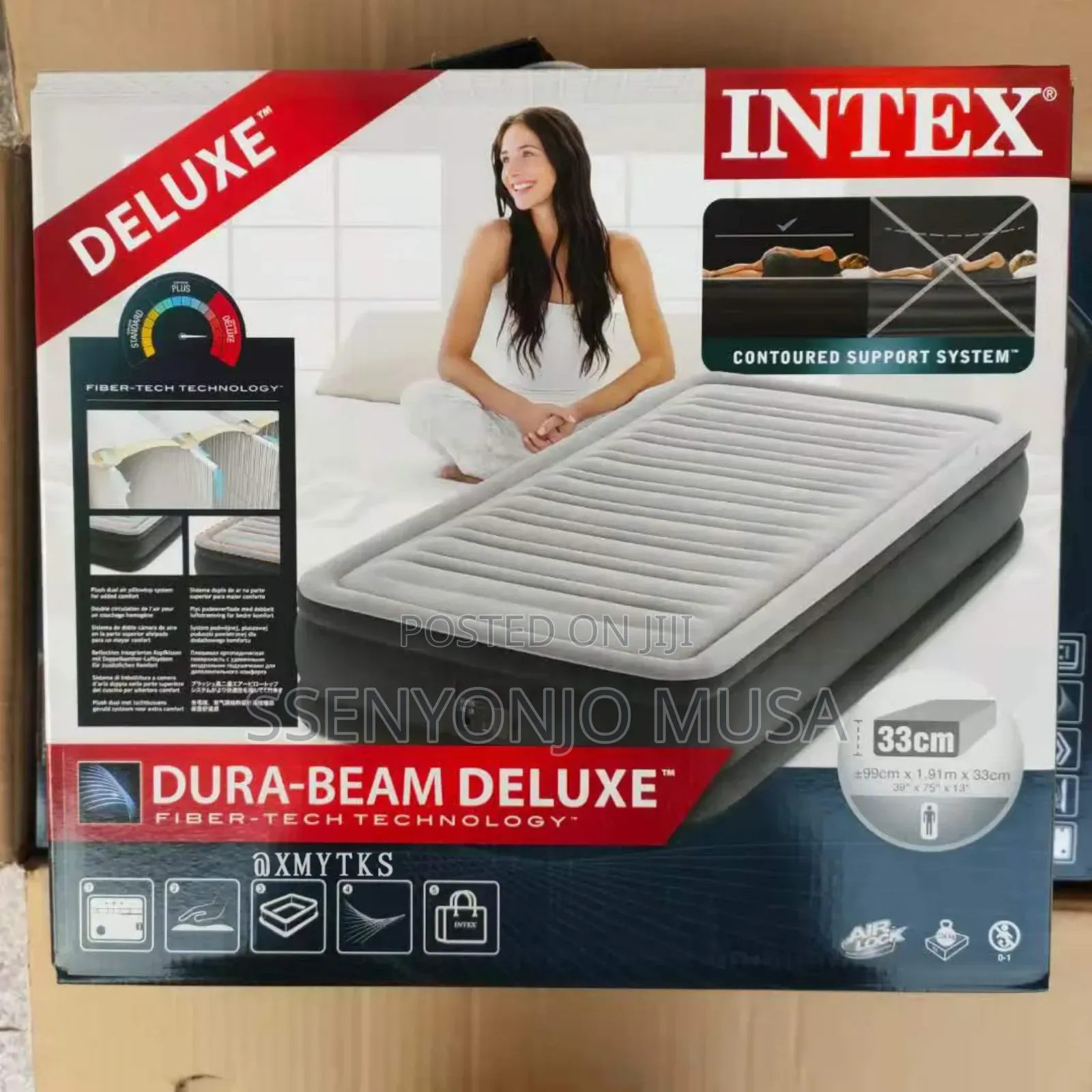 Intex Comfort Deluxe Dura-Beam Plush Airbed Mattress - Twin