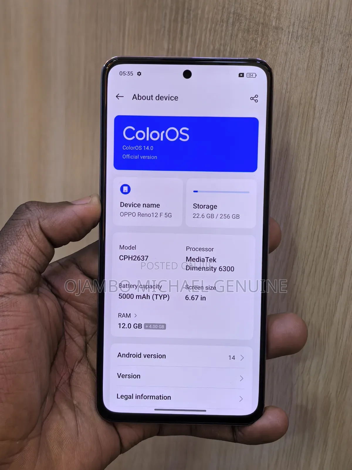 Oppo Reno12 F 256 GB Orange