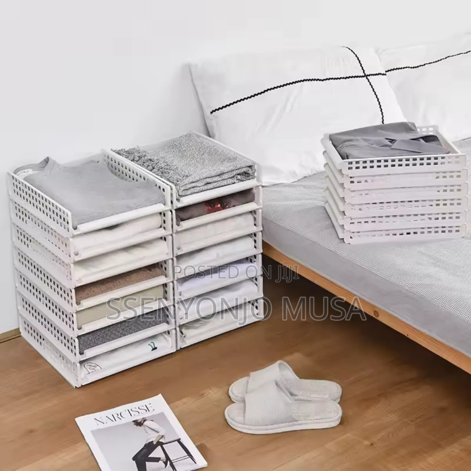 Closet Storage Shelf Folding Board-Plastic Clothes Organizer