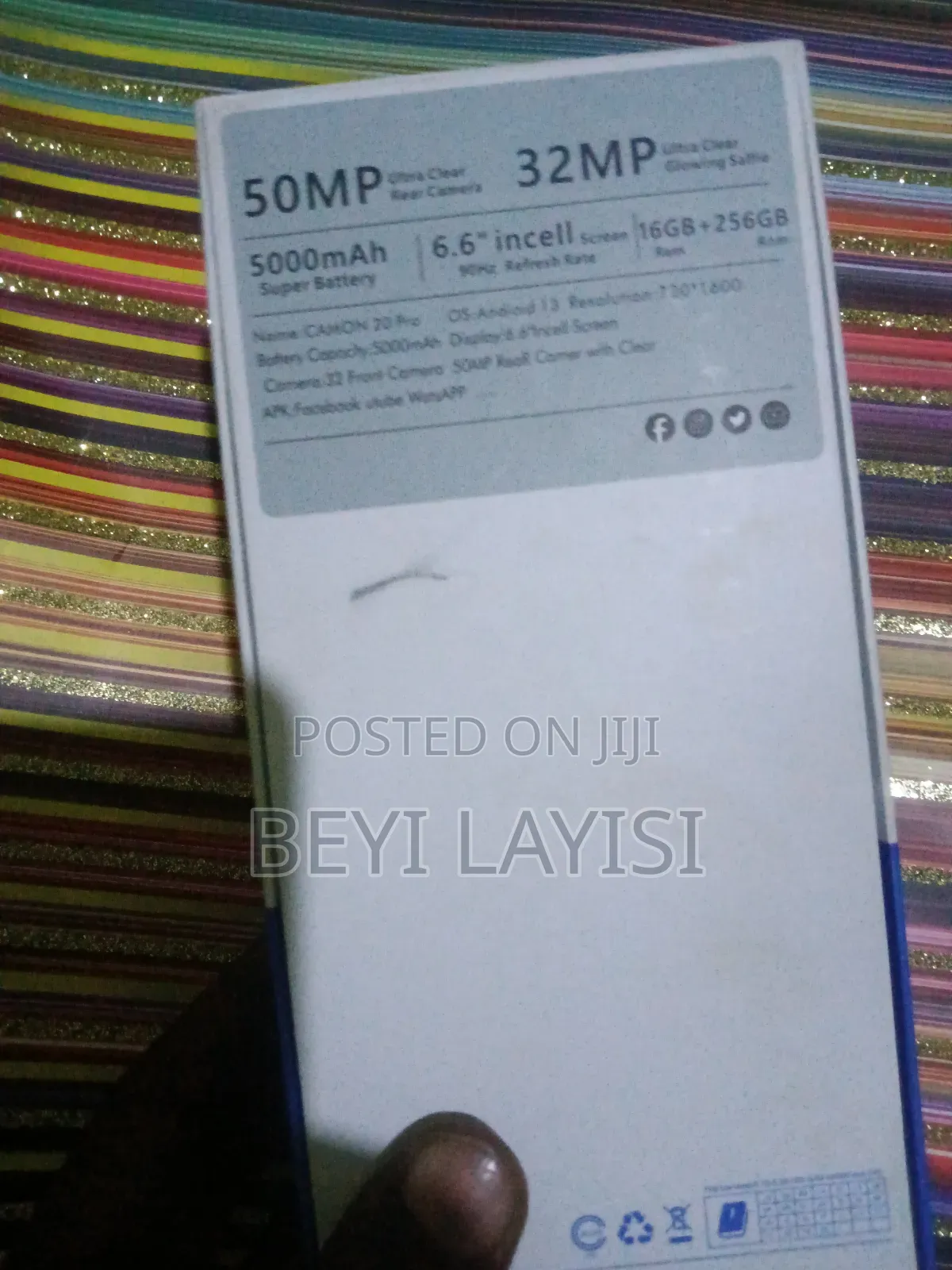 New Tecno Camon 20 Pro 256 GB Blue