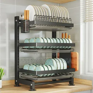 Photo - Dish Rack Drainer With Tray -3 Tier Stainless Steel Dishdry-