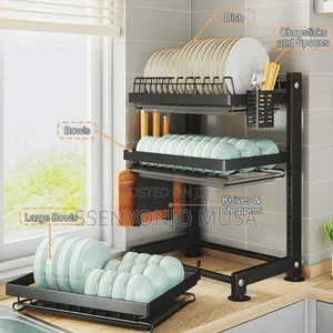 Dish Rack Drainer With Tray -3 Tier Stainless Steel Dishdry-