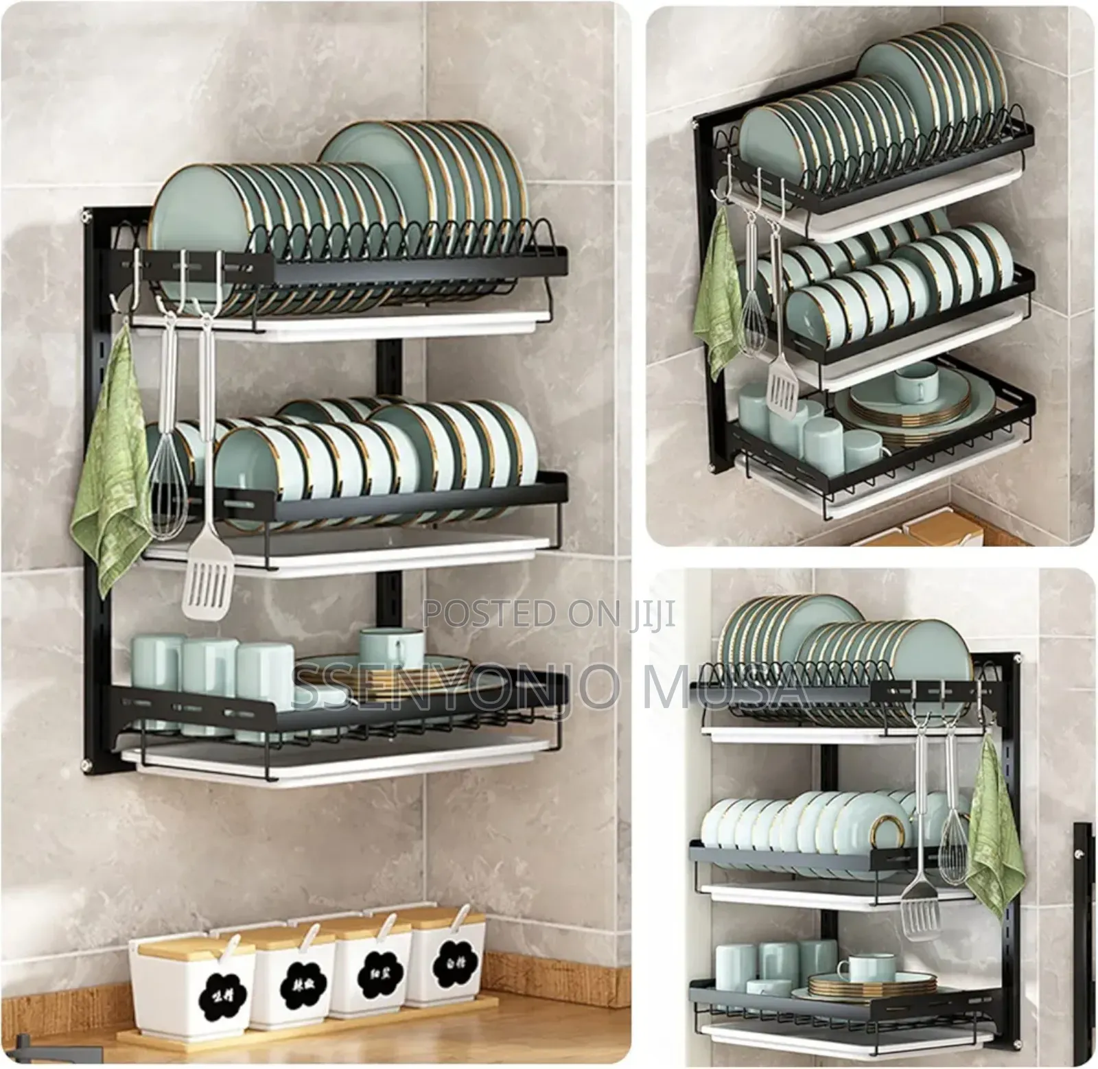 Wall Mounted Dish Drying Rack - 3 Tier Stainless Steel