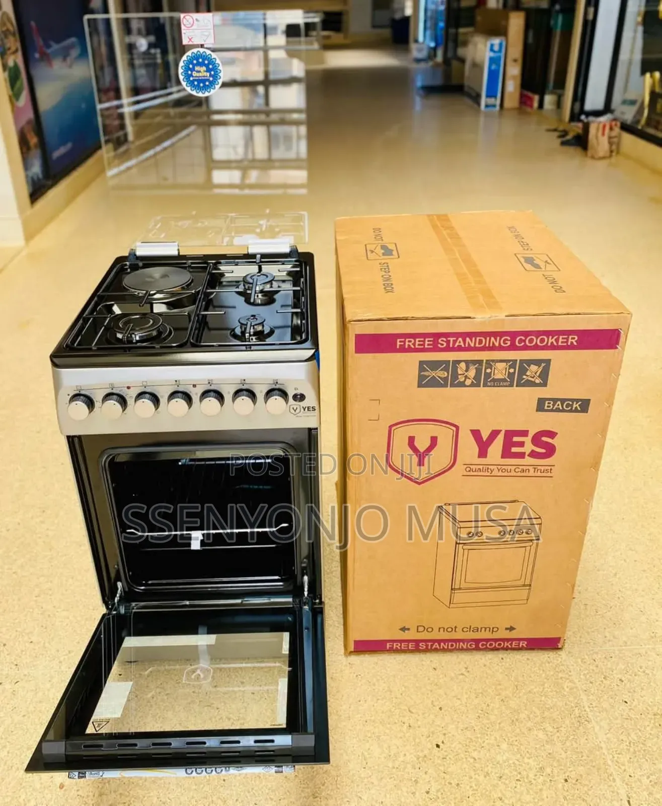 Yes Cooker 3gas Burners + 1 Electric Plate,60x60cm,Electric