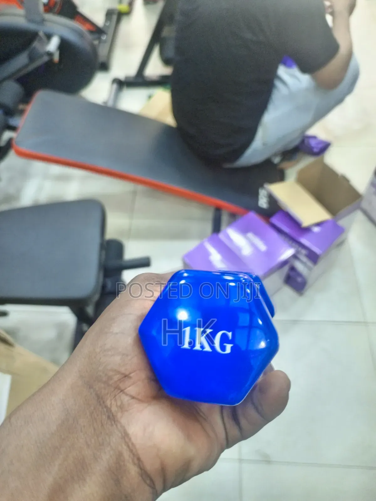 1kg Vinyl Dumbbell.