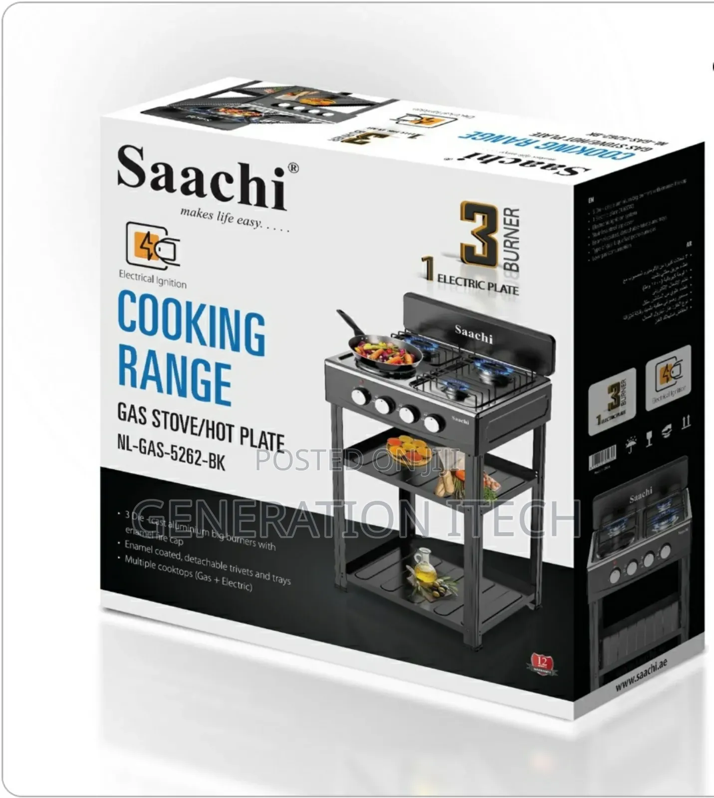 Gas Stove -Hot Plate- 3 Burner and 1 Hot Plate With Stand