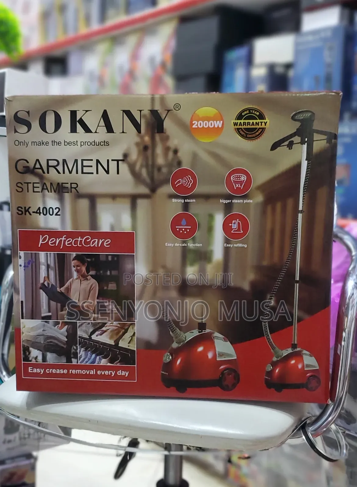 Sokany 2000w Garment Steamer - Fast Heat Up, 1.6l Removable-