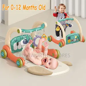 6 in 1 Baby Gym Play Mat and Baby Walker Piano Musical