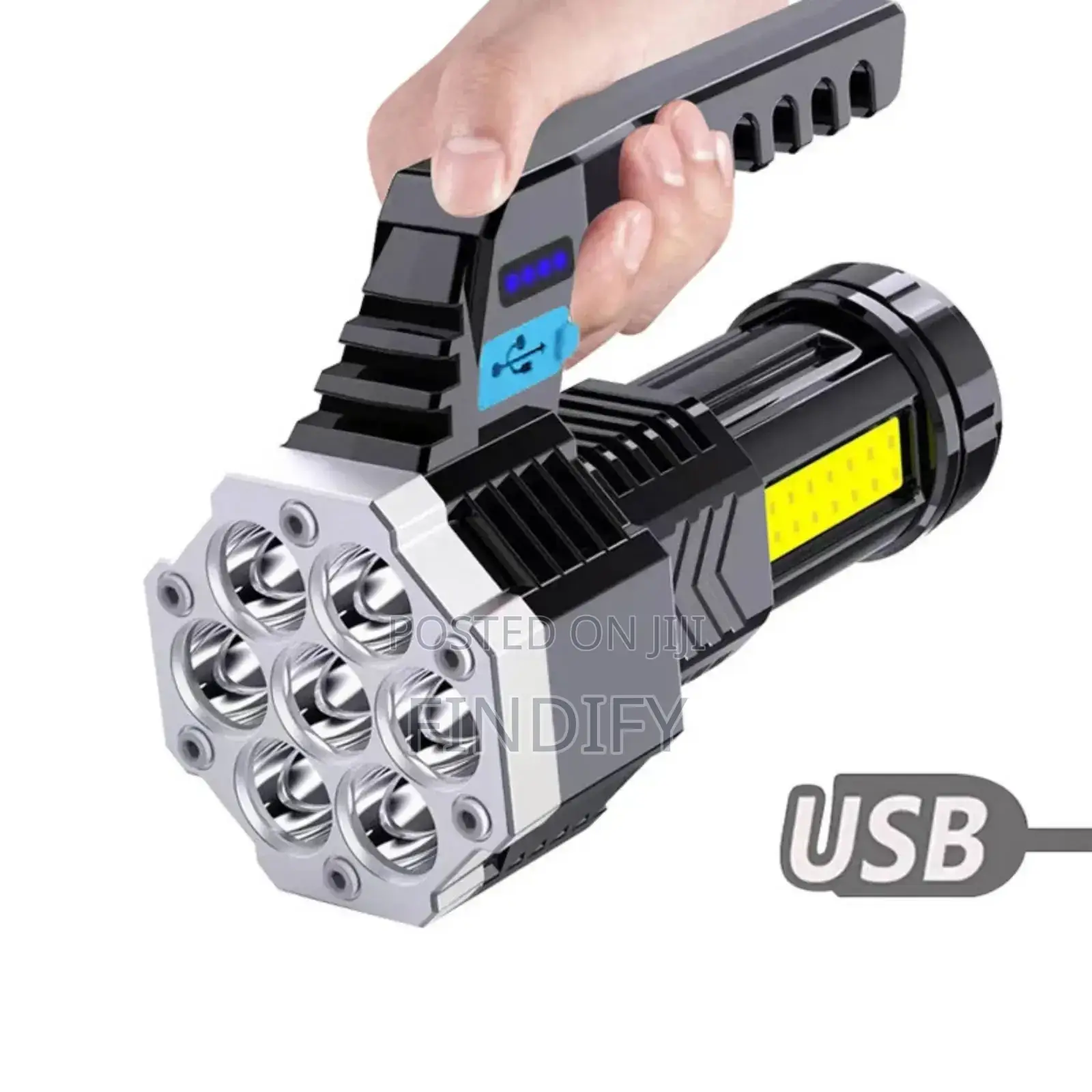 7 LED Rechargeable Powerful Flashlight Torch