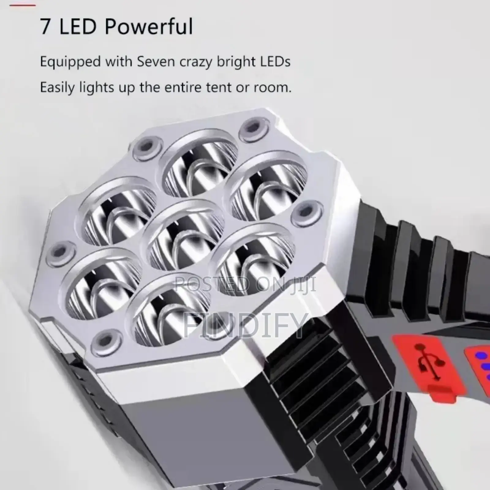 7 LED Rechargeable Powerful Flashlight Torch