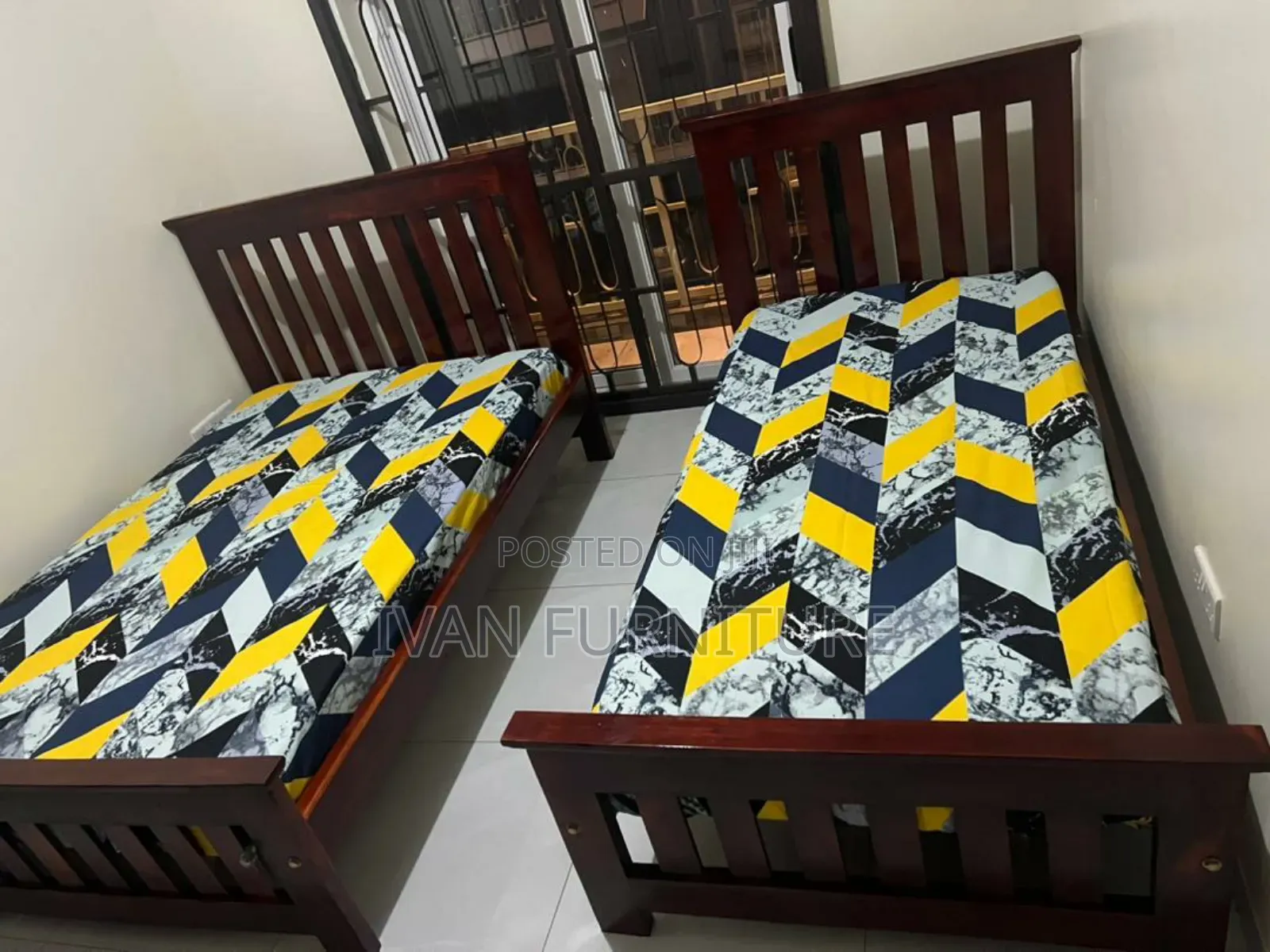 Single Beds 3x6 Coffee Brown in Color