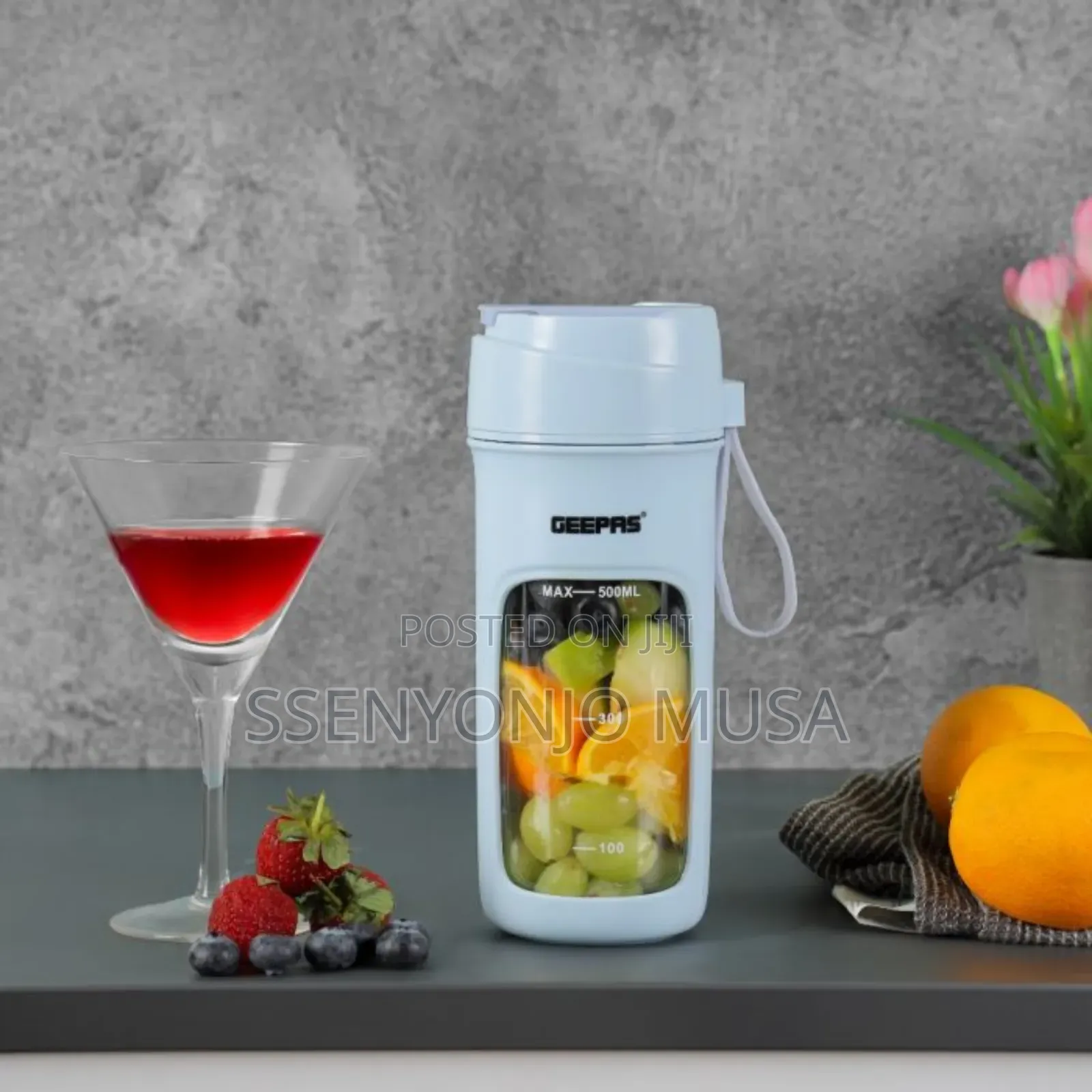 Geepas Rechargeable Portable Blender -500ml,Stainless Steel