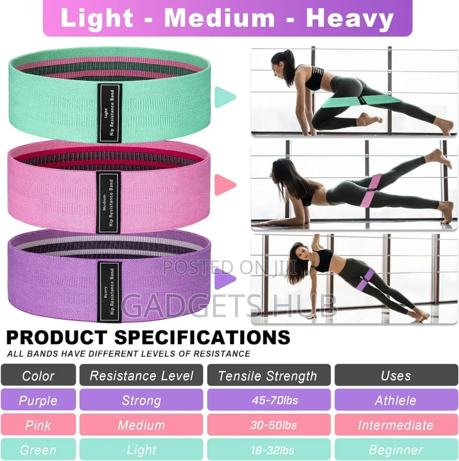 Yoga Hip Booty Exercise Bands Elastic Gym Equipment
