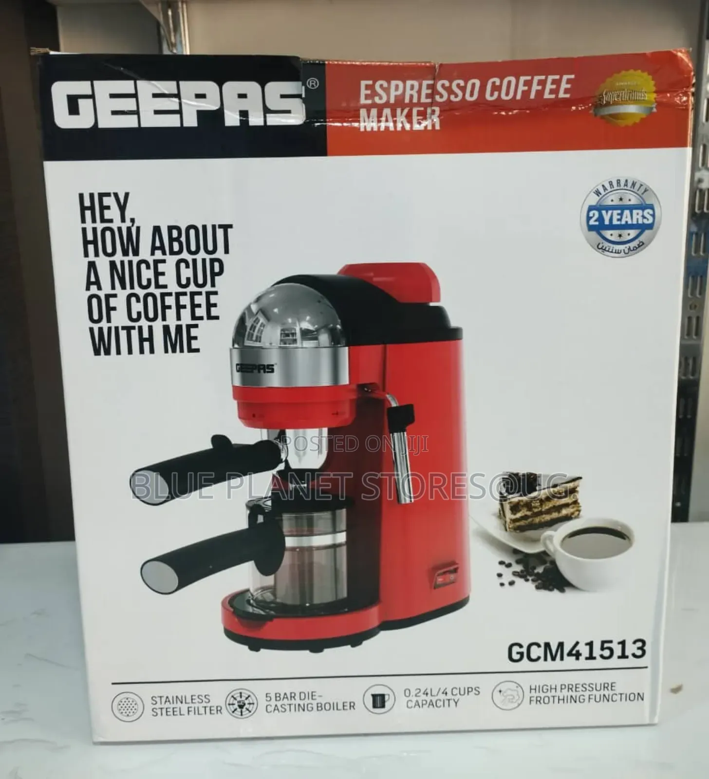 GEEPAS 240ml/5 Bar Espresso Coffee Maker \\ 800w \\ GCM41513