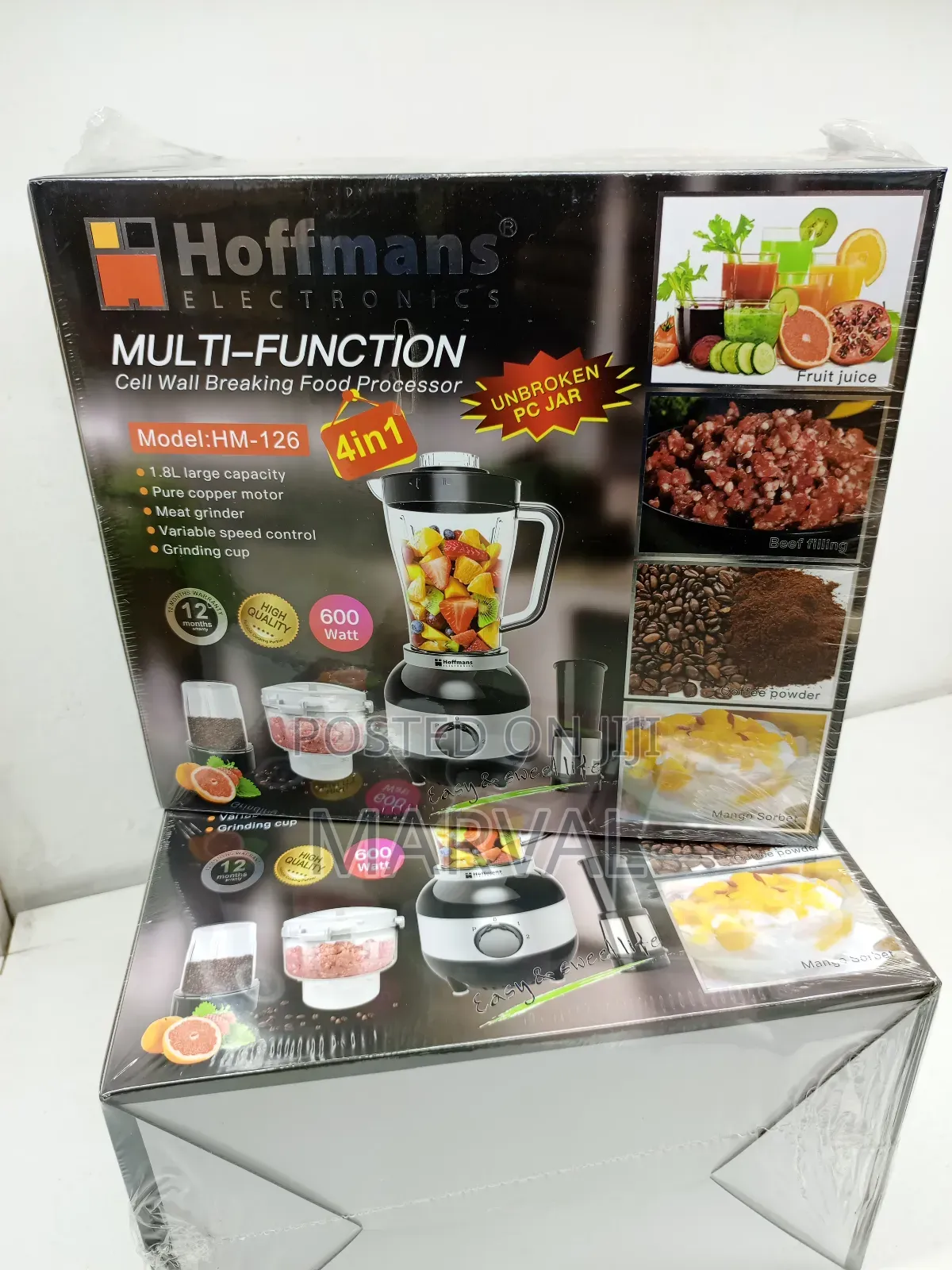 Hoffmans 4 in 1 Blender With Grinder Juicer Food Processor