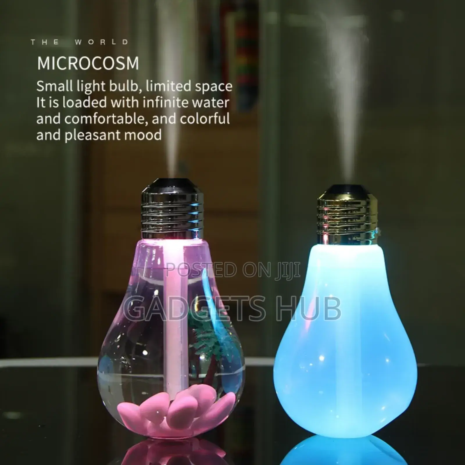 Bulb Ultrasonic Humidifier Cool Mist Spray Humidifier USB